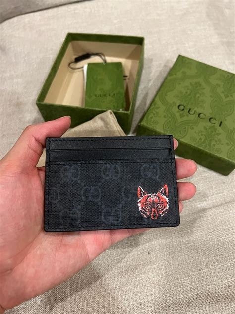 gucci wolf card holder|best Gucci card holder.